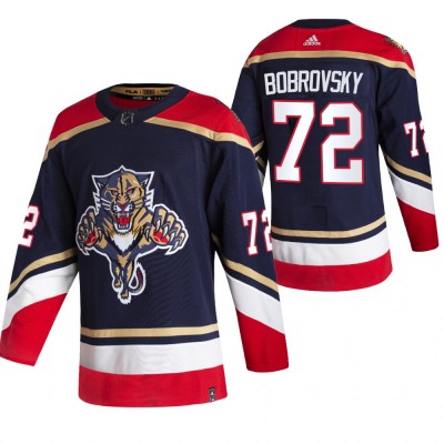 Florida Panthers #72 Sergei Bobrovsky Black Men's Adidas 2020-21 Reverse Retro Alternate NHL Jersey Men's
